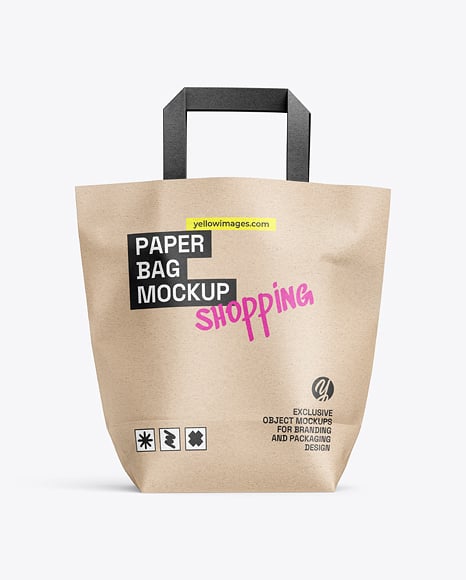 Kraft Paper Shopping Bag Mockup - Paper bag mockup