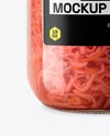 Glass Jar with Red Cabbage Sauerkraut Mockup