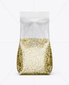 Transparent Package with Green Buckwheat Mockup