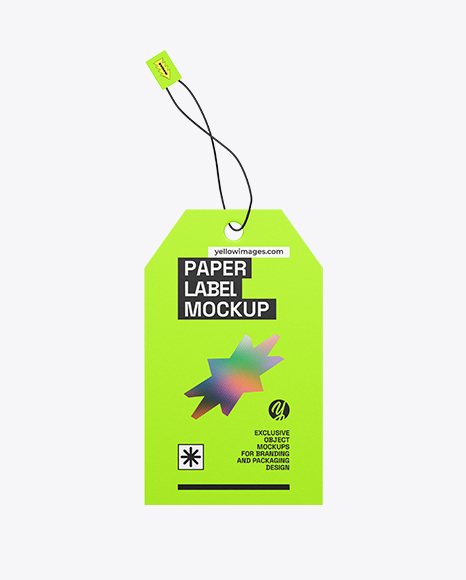Paper Hang Tag Mockup – Front View - Clothing mockup