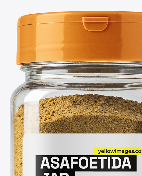 Plastic Jar with Asafoetida Spice Mockup