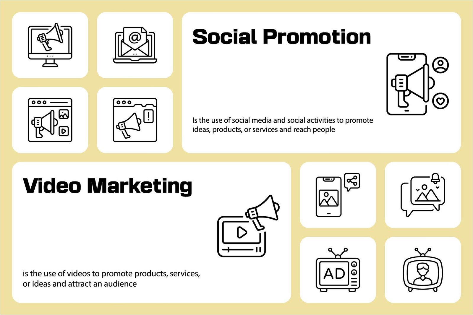 Digital Marketing Outline icon Set