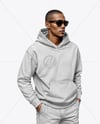 Black Man Wearing a Hoodie and Sunglasses Mockup