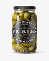 Glass Jar with Wholes Pickles Mockup