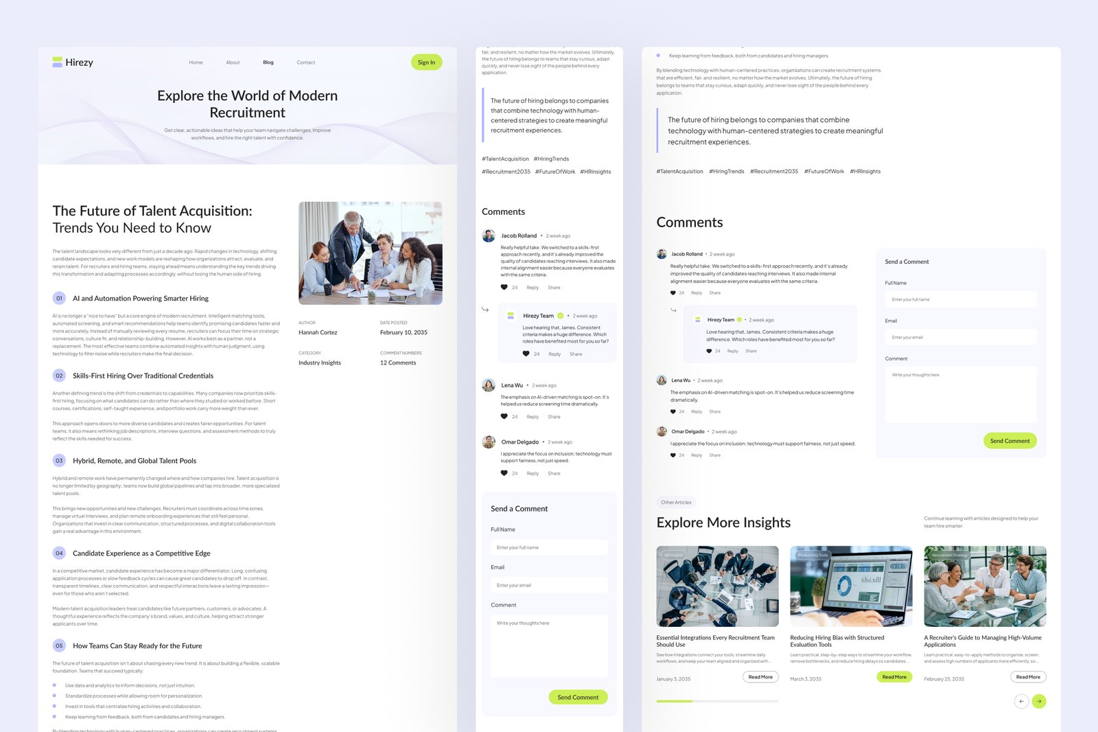 Hirezy – Recruitment SaaS Website UI Figma Template