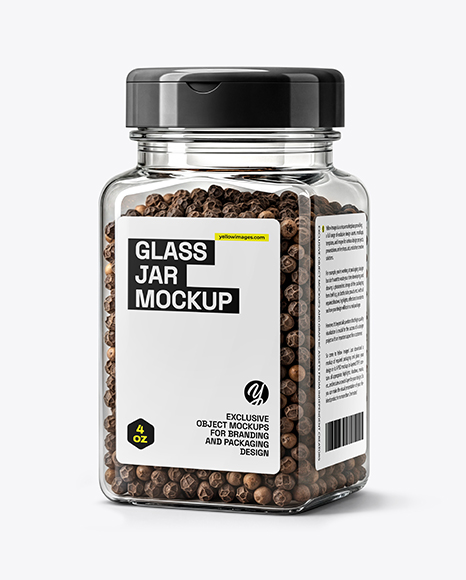 Square Spice Jar with Whole Black Pepper Mockup - Black sweater mockup
