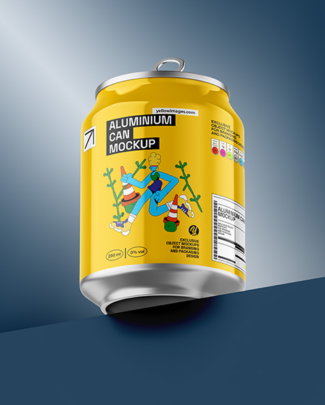 Aluminium Can With Glossy Finish Mockup - 3d can mockup