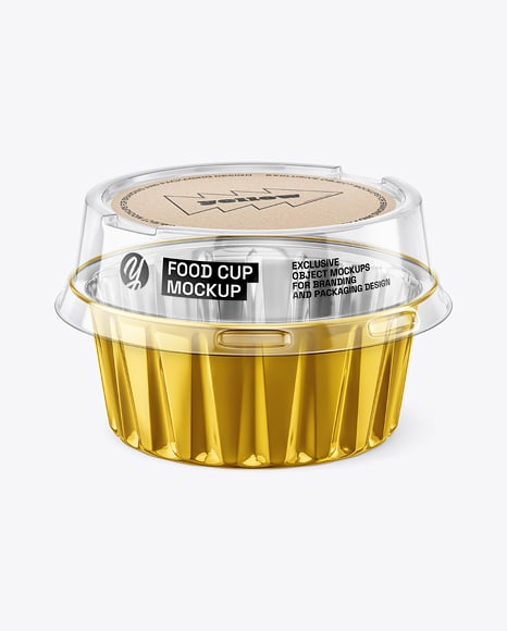 Aluminium Foil Cup with Clear Plastic Cup Mockup