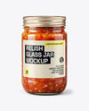 Glass Jar with Sweet Relish Sauce Mockup