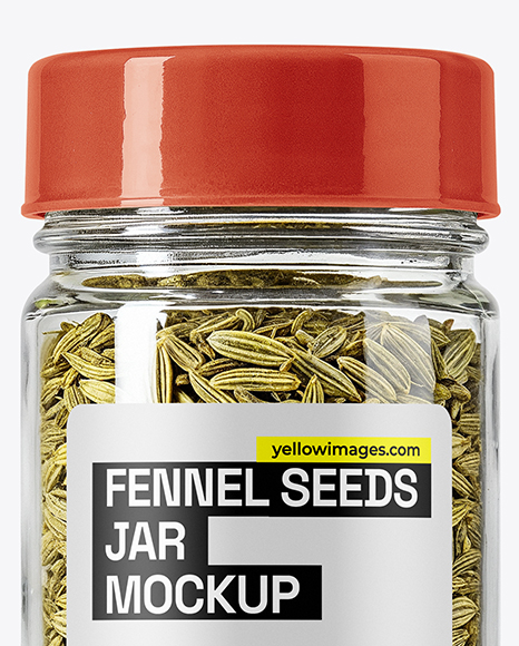 Glass Jar with Fennel Seeds Mockup