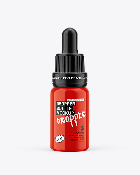 Glossy Dropper Bottle Mockup