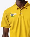 Black Man Wearing a Tennis Polo Shirt and Shorts Mockup