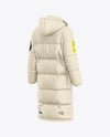 Men's Long Down Jacket Mockup - Back Half Side View