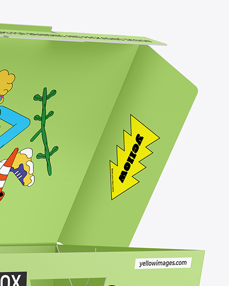 Opened Paper Food Box Mockup