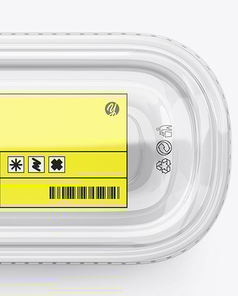Clear Plastic Container in Paper Sleeve Mockup