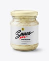 Glass Jar with Horseradish Sauce Mockup