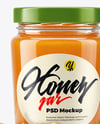 Glass Jar with Orange Blossom Honey Mockup