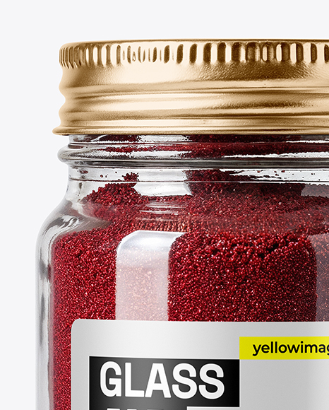 Glass Jar with Sumac Spice Mockup