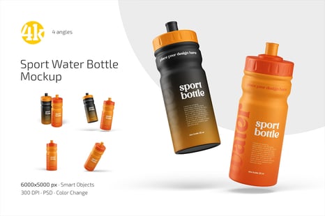 Sport Water Bottle Mockup Set - Product Mockups