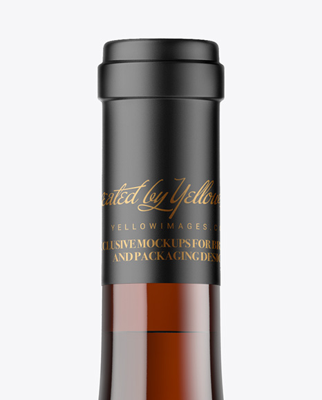Amber Glass White Wine Bottle Mockup