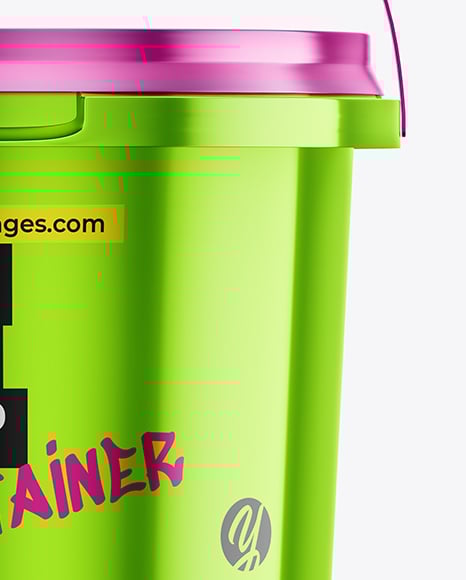 Metallized Plastic Bucket Mockup