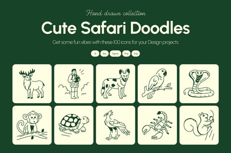 Safari Doodles Icons - Doodle animations