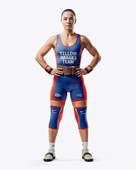 Woman Wearing Weightlifing Suit Mockup