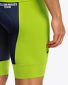 Man Wearing Cycling Jersey and Bib Shorts Mockup