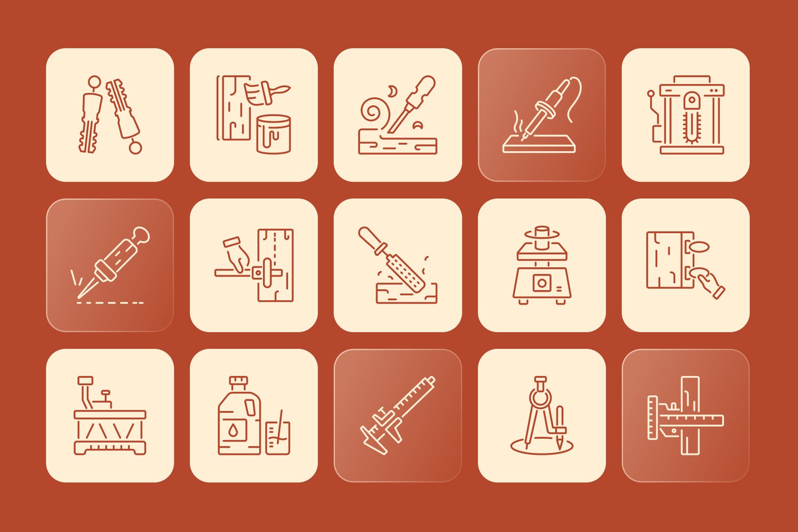 Woodworking Icon Set