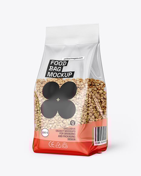 Transparent Package with Buckwheat Mockup - Cereal box mockup