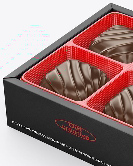 Box with Chocolates Mockup