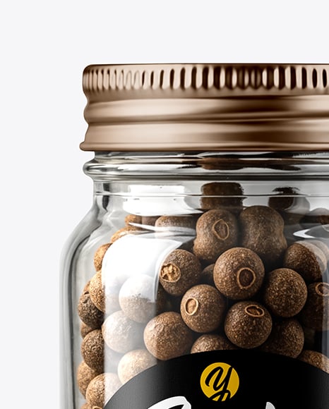 Glass Jar with Whole Allspice Mockup