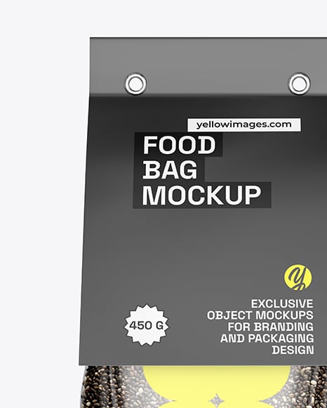 Transparent Package with Chia Seeds Mockup