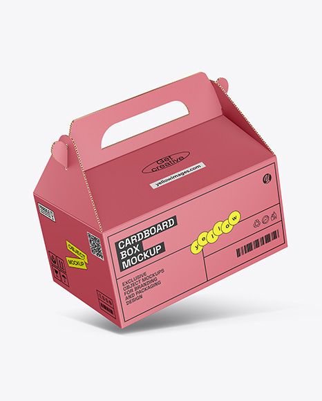Paper Box w/ Handle Mockup