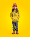 Girl Wearing a Hoodie and Beanie Hat Mockup