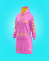 Women Cotton Hoodie Dress Mockup - Half Side View