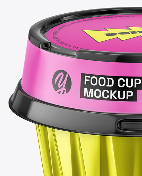 Aluminium Foil Cup with Glossy Plastic Cap Mockup