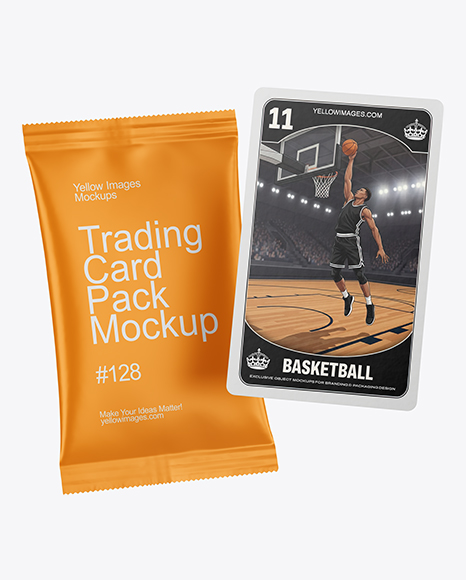 Matte Trading Card Pack with Card Mockup