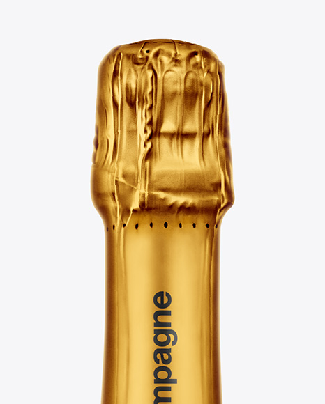 Clear Glass Red Champagne Bottle Mockup