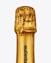 Clear Glass Red Champagne Bottle Mockup