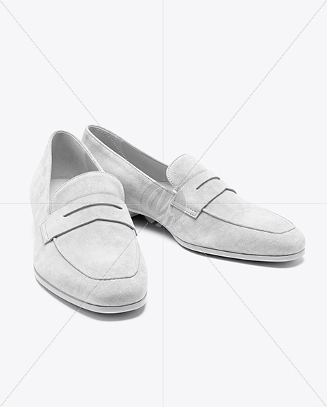 Pair of Suede Loafers Mockup