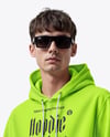 Young Man Wearing Hoodie and Short Mockup