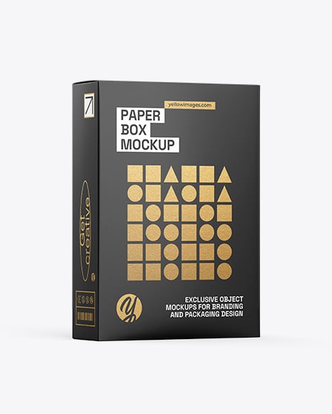 Paper Box Mockup – Half Side View