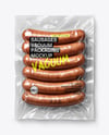 Clear Plastic Flow-Pack with Sausages Mockup