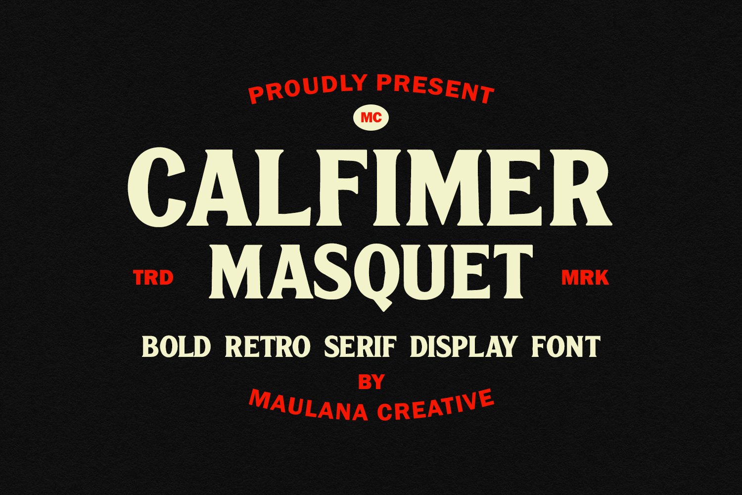Calfimer Masquet Bold Retro Serif Display Font