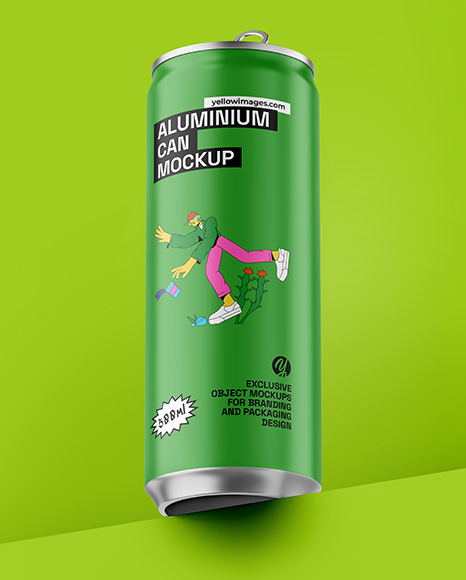 Aluminium Can With Matte Finish Mockup - Beer can mockup