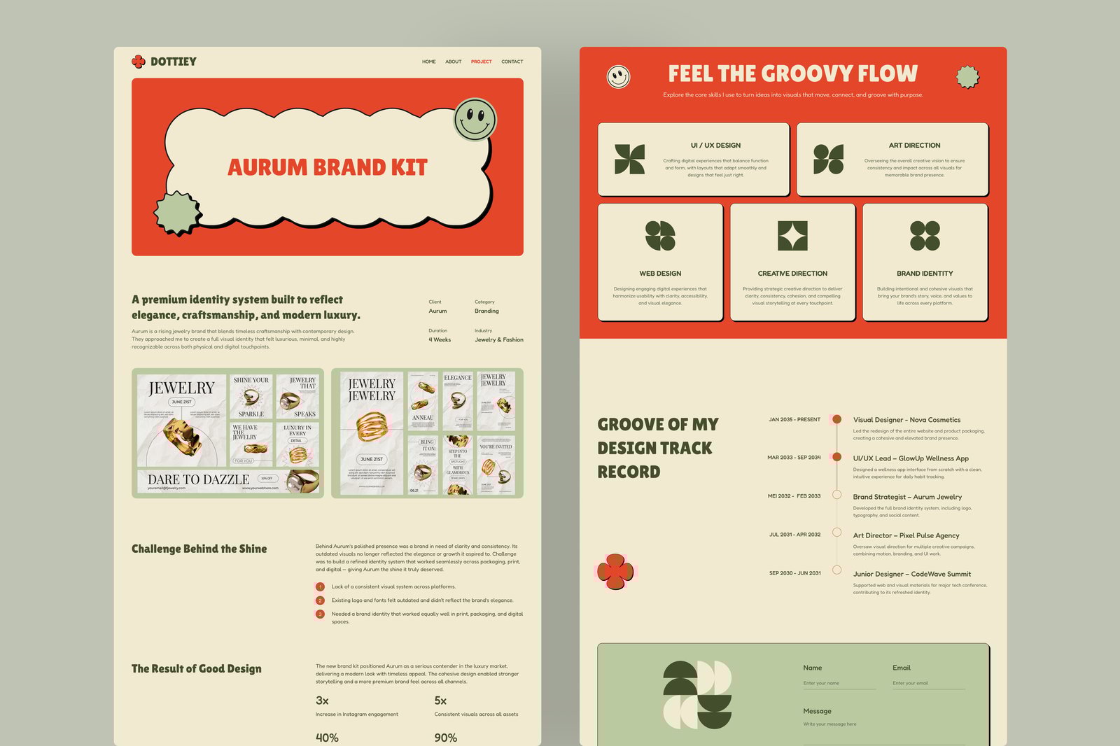Dottiey – Portfolio Website UI Figma Template