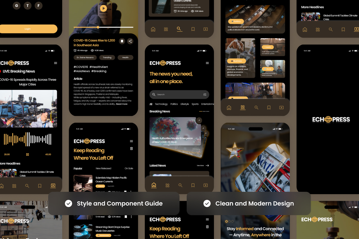Echopress - News Portal App Design Template