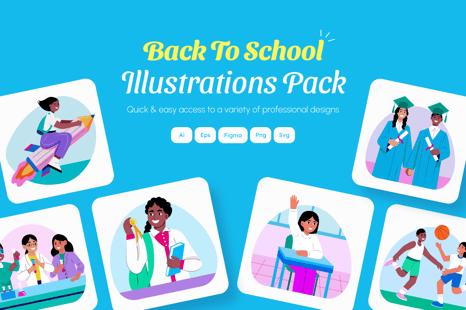 Back To School Illustration Art Pack
