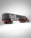 Truck Semi Trailer Mockup - Back Half Side View